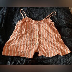 Universal Thread Rust and White Striped Tank Top